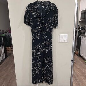 Vintage SAG HARRBOR floral print buttons midi shirt dress.  Size Large